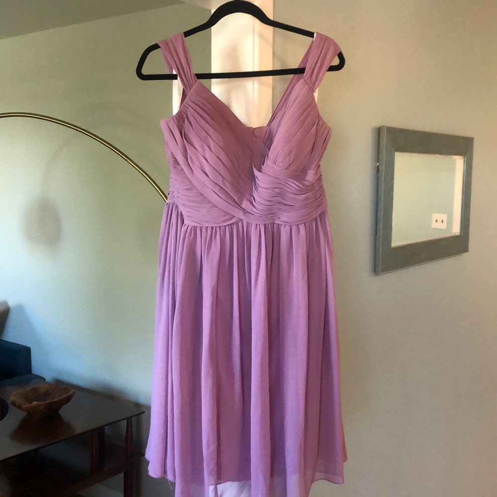 Azazie Angie bridesmaid dress in Wisteria, custom size ~16